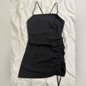 Zara Black Asymmetrical Ruched Camisole